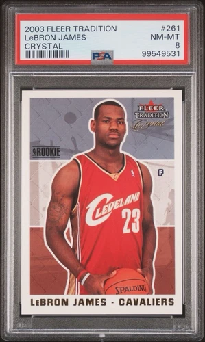 2003 Fleer Tradition Lebron James RC CRYSTAL 87/125 PSA 8 HARD TO FIND