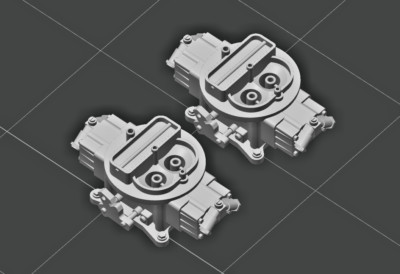 1/25 3D Resin 4 Barrel Holley Double Pumper Carburetor Scale Model Kit Parts