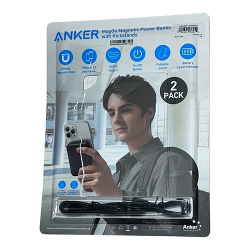2 Pack Anker MagGo Magnetic Wireless Charging 5,000 mAh Power Bank - Picture 3 of 4