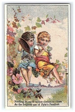 1870's-80's James Pyle's Pearline Washing Powder Lovely Girls No Shoes