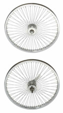 VINTAGE LOWRIDER 20" FRONT OR COASTER WHEEL 72 SPOKE 14G 3/8 AXLE CHROME.