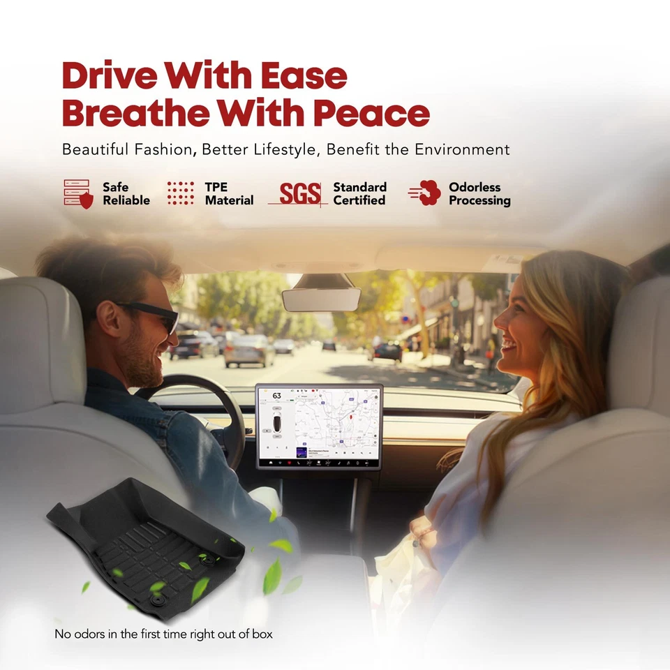 3 peças forros de tapetes dianteiros e traseiros pretos para Buick LaCrosse 2010 2011 2012-2016 - Imagem 3 de 4