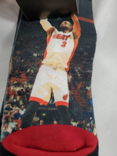 Stance 548 NBA Miami Heat Dwayne Wade Chris Bosh Men's Crew Socks M 6-8.5 NWT - Picture 3 of 8