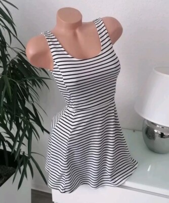 H&M Divided Strand Party Kleid Damen 34/XS Minikleid Sommer Skater IBIZA Blogger