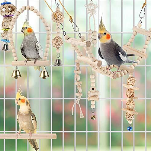 Bird Parrot Swing Toys, Chewing Standing Hanging Perch Hammock Climbing Ladder - Picture 3 of 7