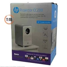 HP CC200 Projector 1080p with ROKU Express Streaming Player & 84" Screen - [LN]™