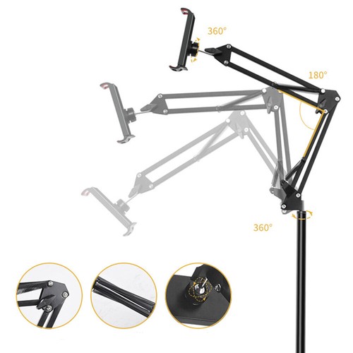 Universal 360° Adjustable Floor Stand Holder for Tablet iPad iPhone 4.5-12.9inch - Picture 7 of 19