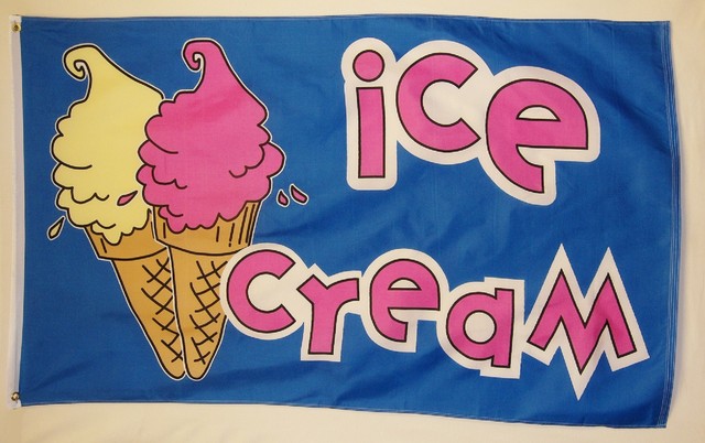 Ice Cream Flag 3' X 5' Deluxe Indoor Outdoor Business Vendor Banner | eBay