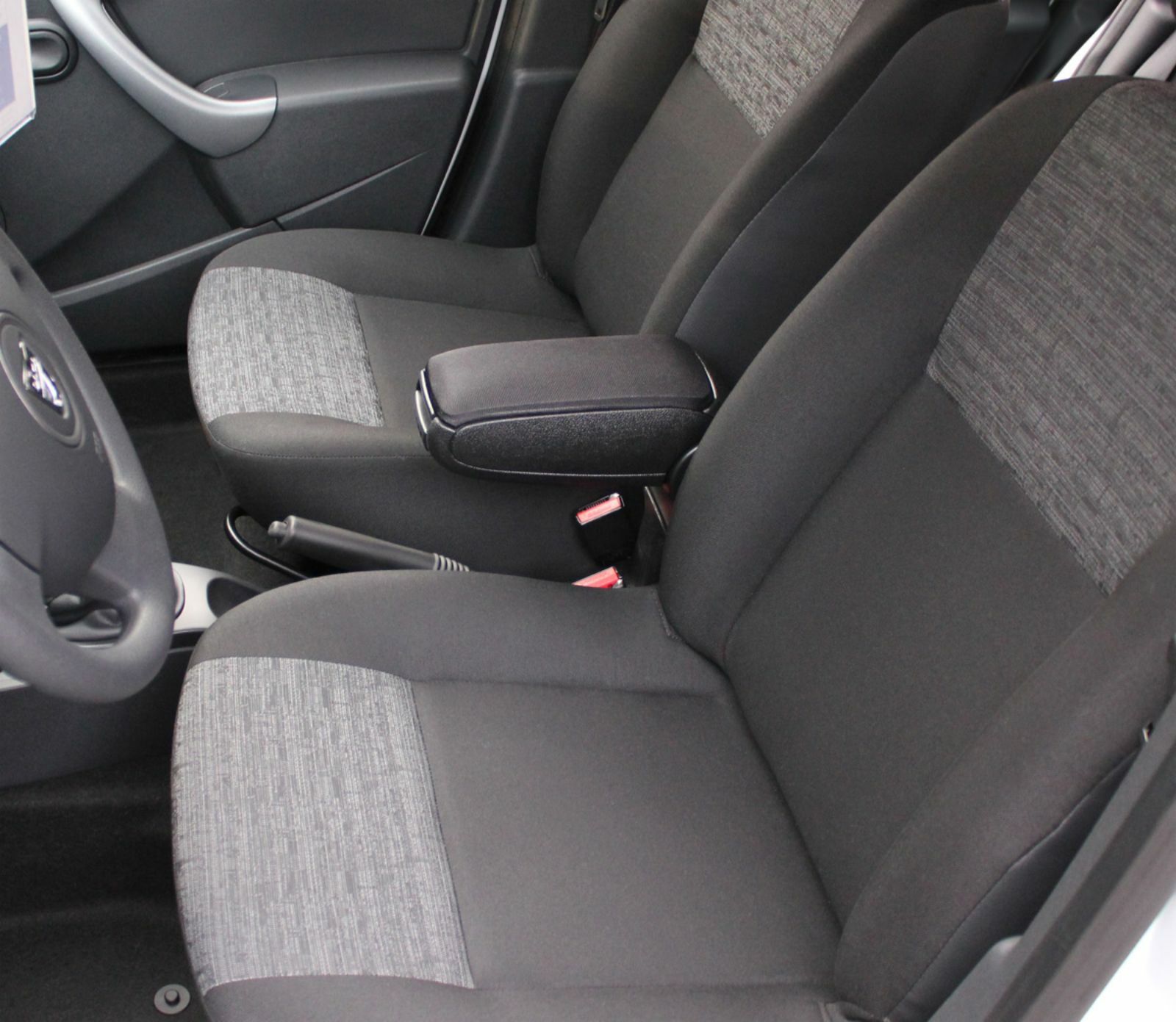 Accoudoir pour Dacia Duster 1 rembourré noir avec grand compartiment intérieur