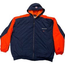 Vintage Nike Denver Broncos On Field Coat Jacket Blue/Orange XL