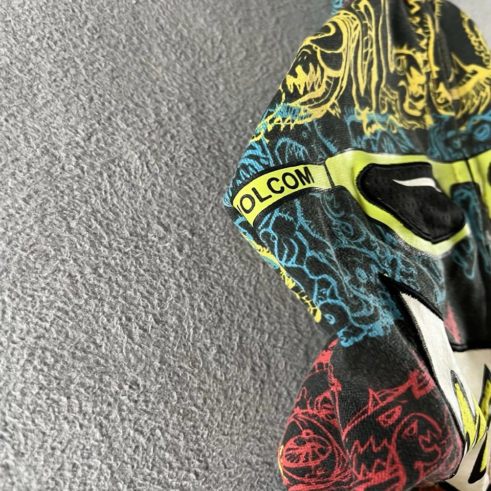 Vintage Volcom Hoodie Mens XL Full Zip Face Monster Mask Graffiti AOP Zip Y2K - Image 4 of 4