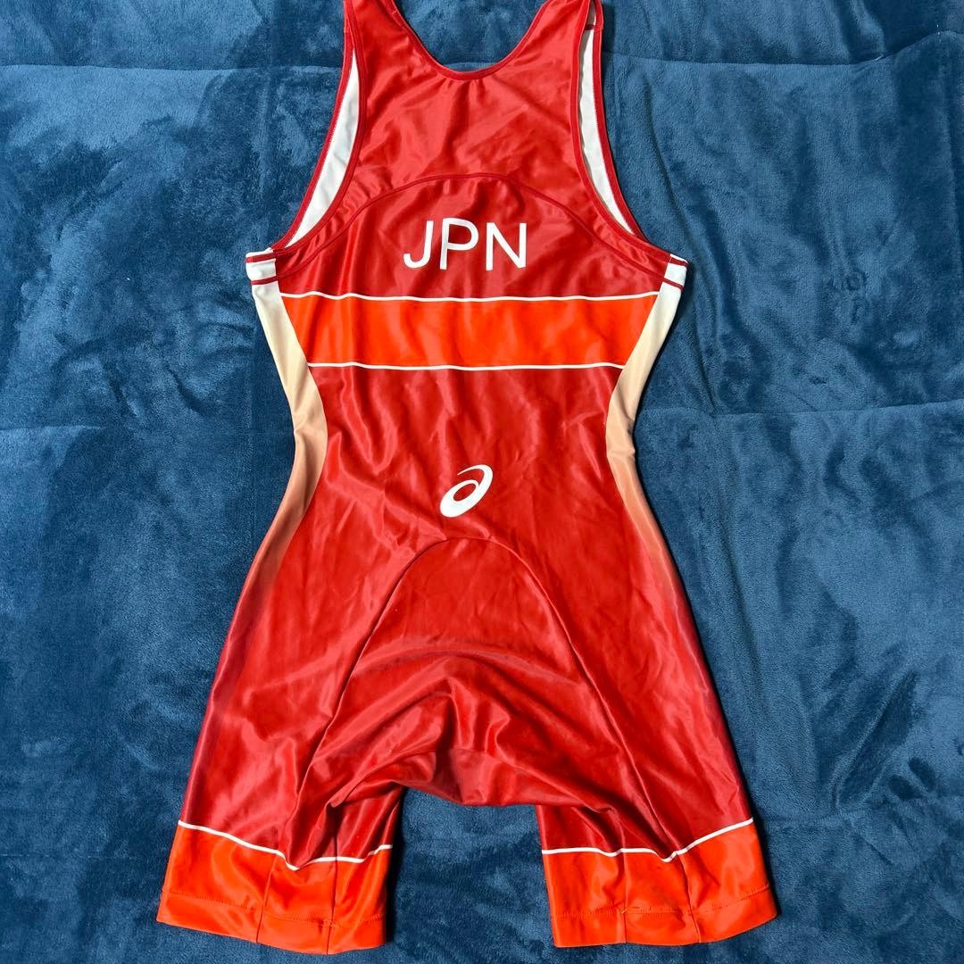 ASICS Japan Wrestling Team Singlet Red Size XO (XXL) Rio Olympic