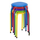 Stacking Padded Stools for Kids & Adults, 17" Height, Assorted Colors, 5-Pack