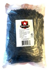 1000 USA MADE TOUGH TIES 4" inch 18lb Nylon Tie Wraps Wire Cable Zip UV Black