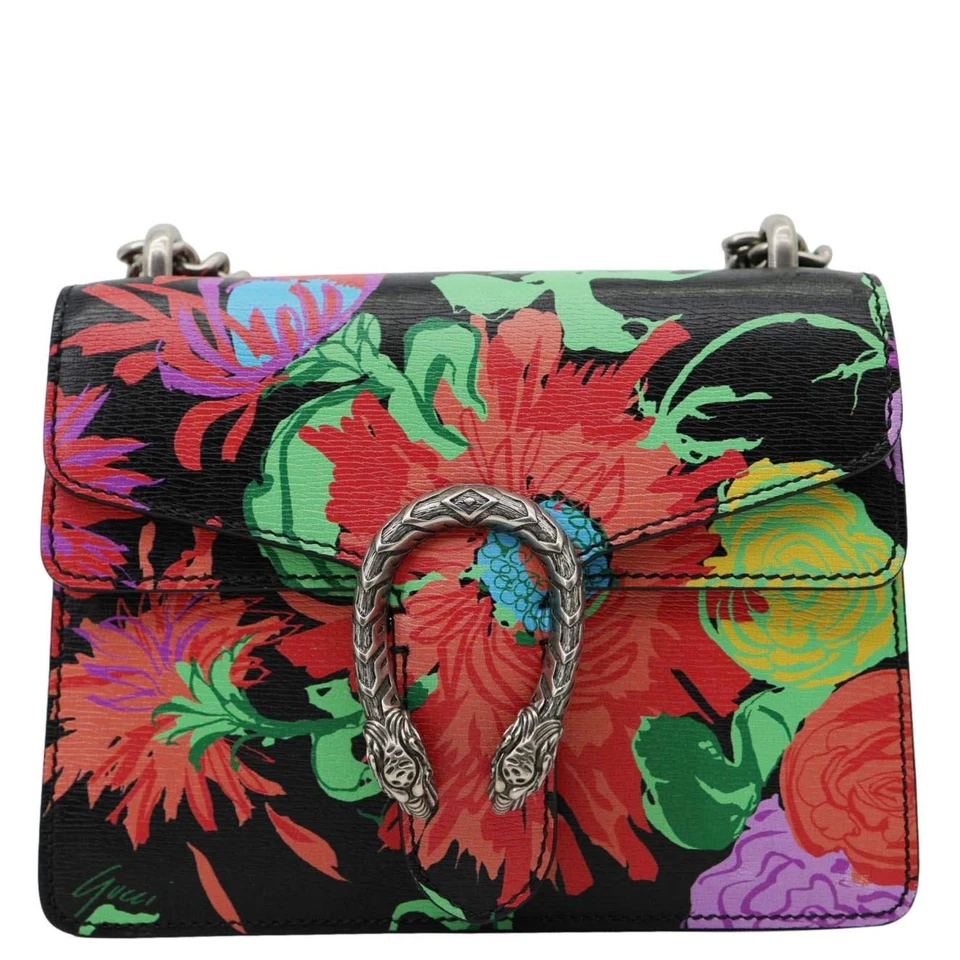 GUCCI X KEN SCOTT Dionysus Small Calfskin Floral Print Crossbody Bag Multicolor