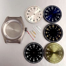 39mm Titanium Pilot Watch Case Dial Hands Fit NH35 NH36 ETA2824 PT5000 Miyota82