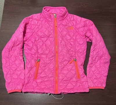 North Face Thermoball Jacket Girls XS (6) Pink Diamond Quilt Puffer Ultralight