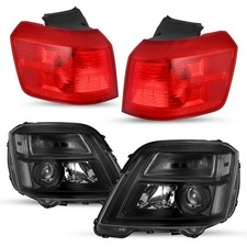 Headlight Taillight Assembly for 2016-2017 Terrain Halogen Projector Black Clear