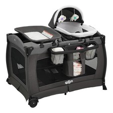 Pack Play W/ Bassinet Baby Playpen Foldable Playard W/ Changing Table Portable