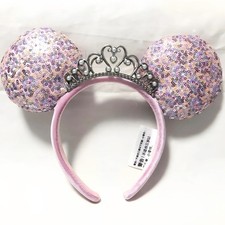 Disney- Parks Headband Princess Sequin Tiara Crown Minnie Mickey Mouse Ears