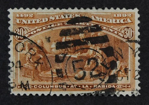 CKStamps: US Stamps Collection Scott#239 30c Columbian Used Spot Thin
