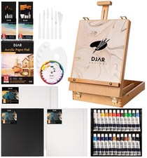 49 pcs Acrylic Painting Set, Includes Desktop Easel, Acrylic Paint, Canvas, S...