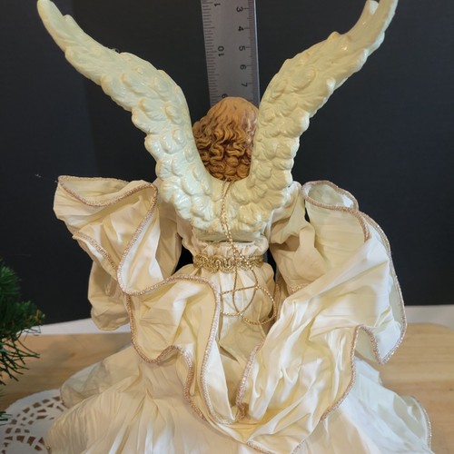Vintage Paper Mache Angel Tree Topper 12" with 2 Angel Ornaments - Picture 8 of 12