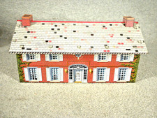 Marx - Tin Litho Brick 2 Story Colonial House 1950's - Very Good