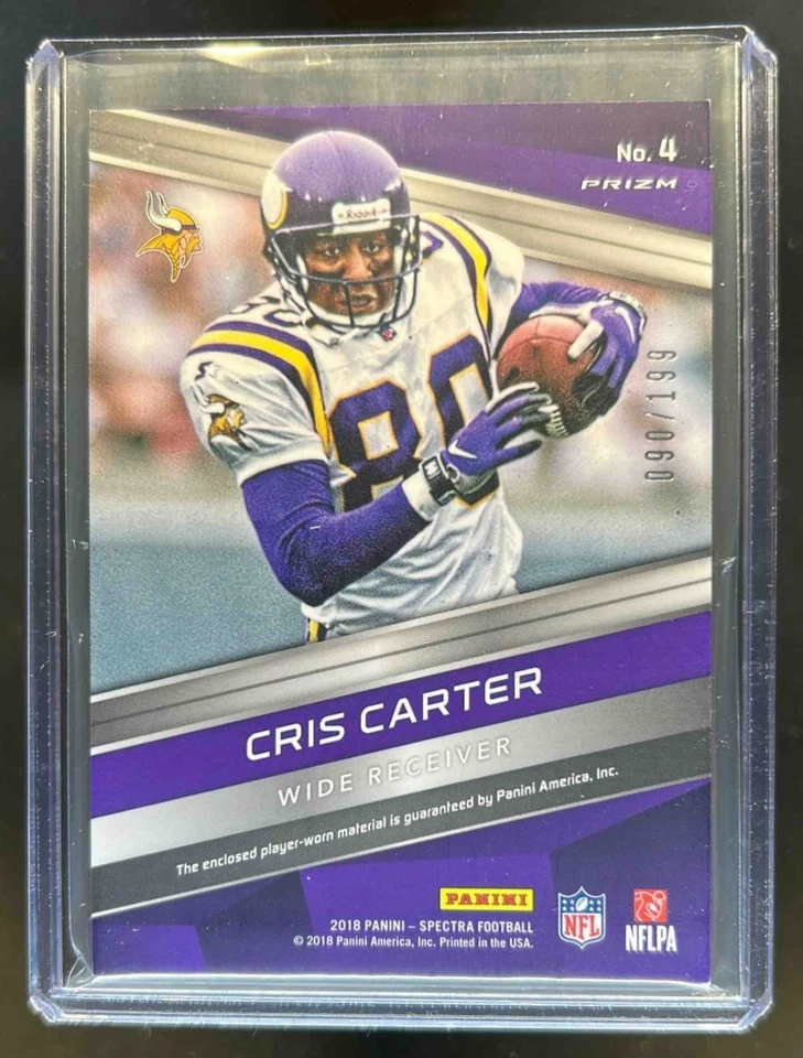 2018 Panini Spectra Cris Carter Epic Legends Jersey #90/199 Vikings - Image 2 of 2