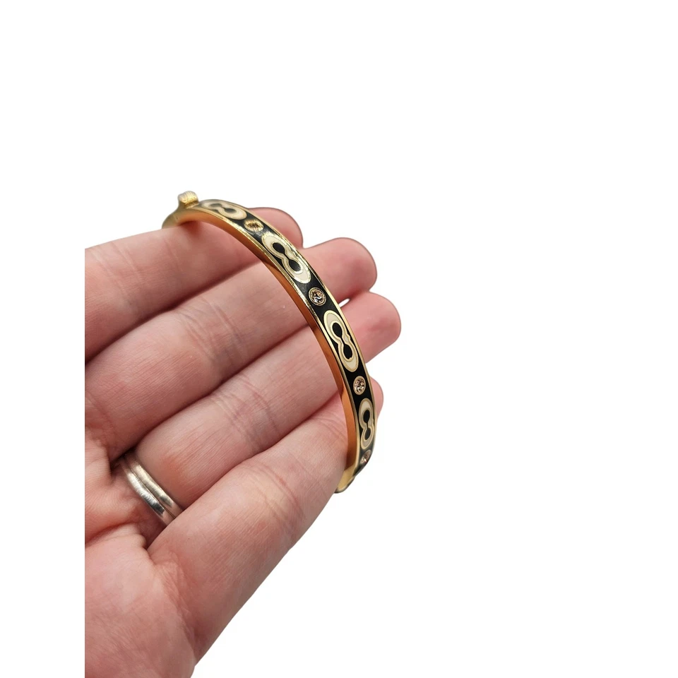 Brazalete Brazalete Coach Negro y Crema Signature Esmalte NUEVO Foto 4 de 4