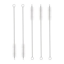 5Pcs Straw Cleaner Brush Set 8 Inch Length 15mm OD Nylon Bristles, White