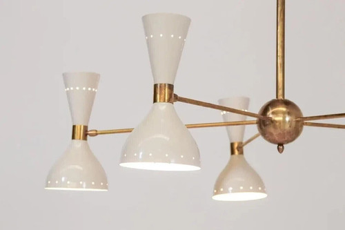 Modern Italian Chandelier, Stilnovo Style "Pita" 5 arms - Picture 4 of 6