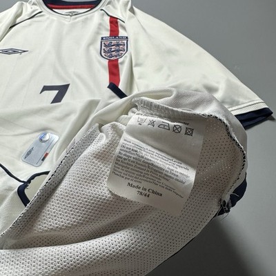 ENGLAND UMBRO 2002 WORLD CUP FOOTBALL SOCCER HOME JERSEY #7