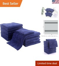 Navy Blue Baby Washcloths - Extra Absorbent and Non-toxic Coral Fleece 12x12