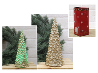 Led-Weihnachtsdeko Tannenbaum Mit Glitzer, Gold, 20 X 9 Cm