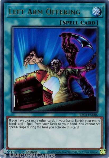 RA04-EN086 Left Arm Offering : Ultra Rare 1st Edition Mint YuGiOh Card