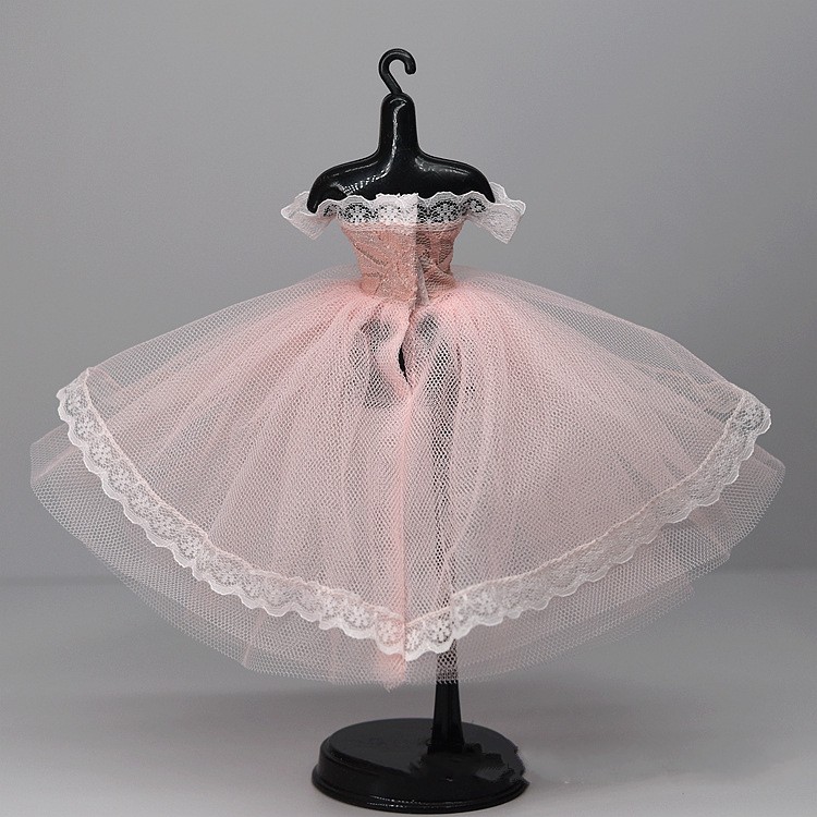 Pink Handmade Lace Dress Tutu Fashion Doll Clothes For 11.5" 1/6 Doll Outfits