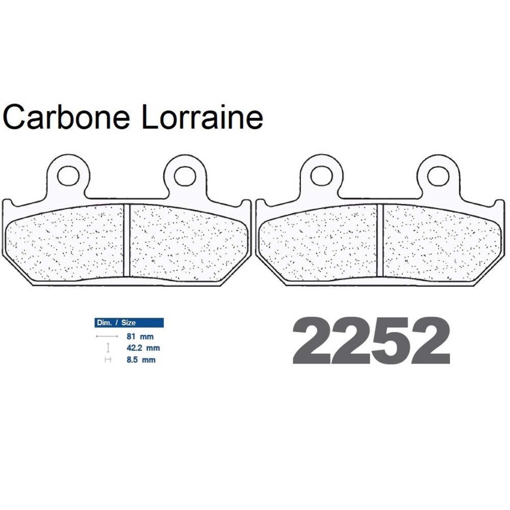 Plaquettes de frein racing Carbone Lorraine 2252 C60 pour moto de piste