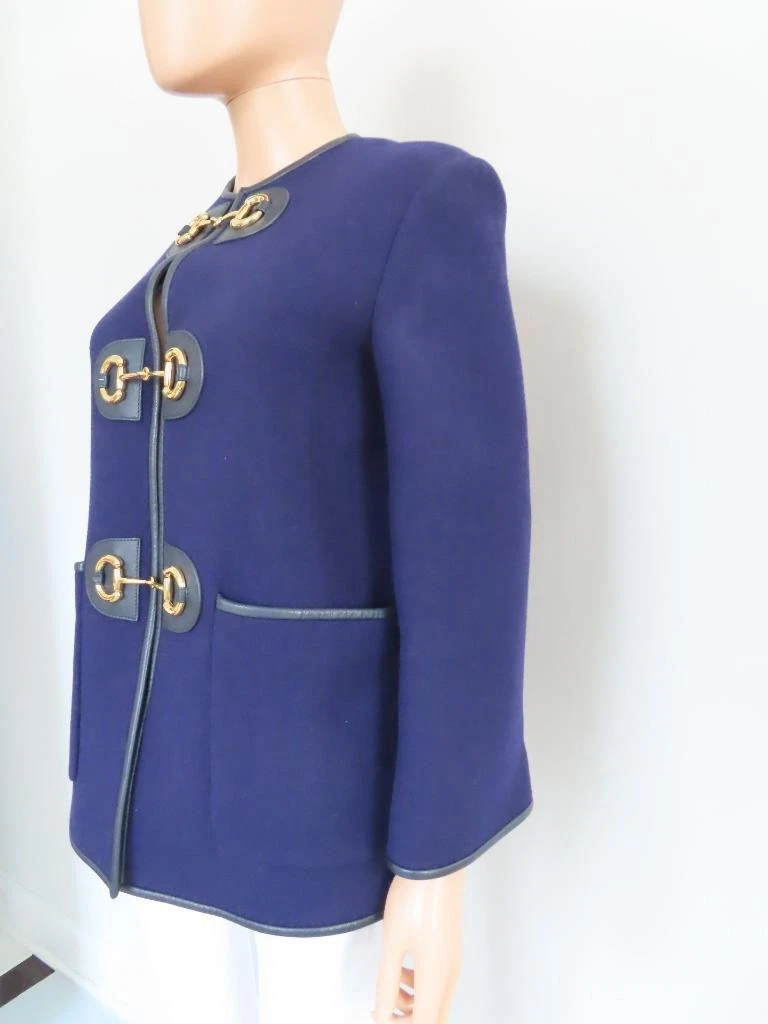Cappotto Caban militare Gucci viola Horsebit Toggle taglia 38 US 2 $3.500