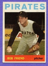 1964 Topps Bob Friend #20 Pirates VG-EX.