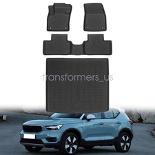 3D TPE Floor Mats & Trunk Cargo Liner All Weather 4PCS Fits 2019-2025 Volvo XC40