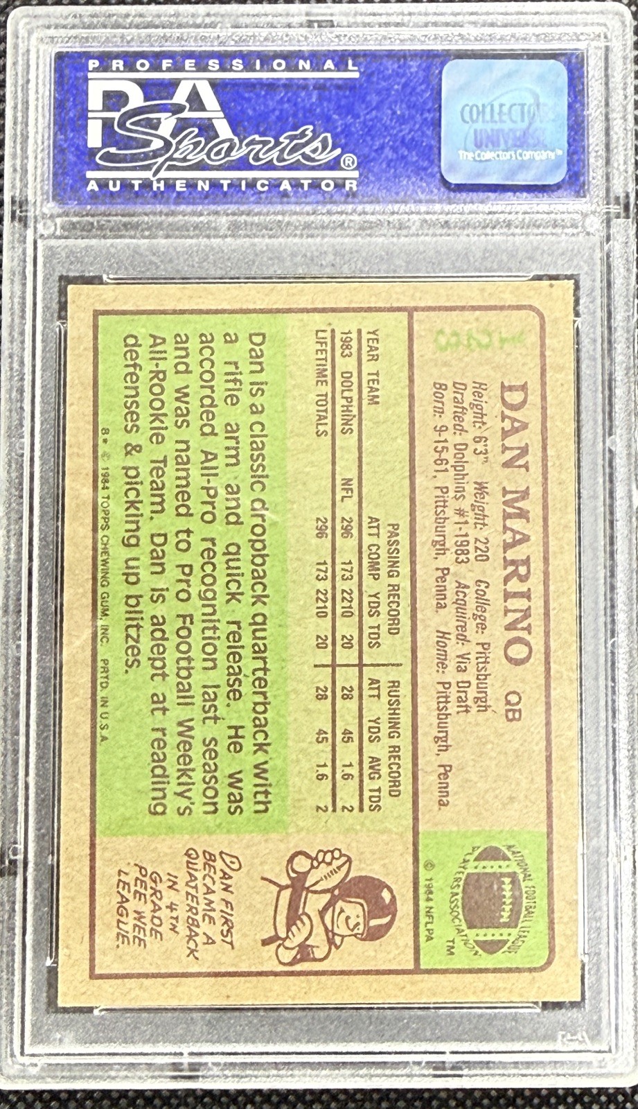 1984 Topps - Dan Marino #123 (RC) view 2