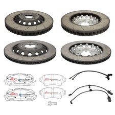 SHW Performance Front & Rear Brake Discs + DBA XP Pads Sets Audi RS4 RS5 B9