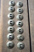 14 VTG Nickel Silver STAMPED STAR CONCHOS, 1940 - 1950's Matched Set
