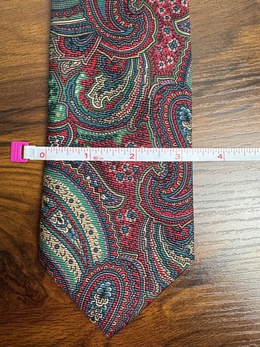 Cravatta classica vintage Polo Ralph Lauren uomo fatta a mano seta paisley USA - Foto 6 di 7