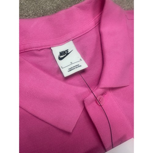 Nike Mens Polo Shirt Pink Cotton Blend Casual Everyday Top Large New Preppy LG - Picture 6 of 11
