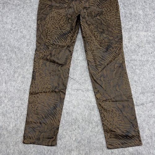 Chicos Jeggings Womens 12 Brown Animal Print Slim Stretch Mid Rise Spandex Pants - Picture 8 of 16