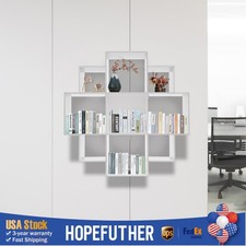 Wall Mounted Display Bookcase Book Shelf Home Decor Storage Rack Shelving Unit