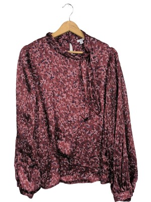 OVS Langarm-Bluse Damen Bluse Gr. DE 40 rot-blau-wollweiß Elegant