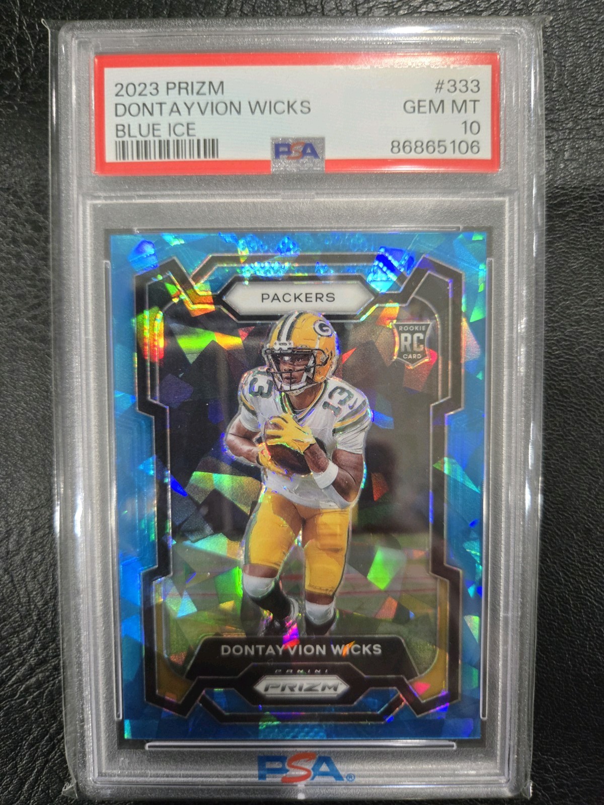 Dontayvion Wicks Panini Prizm #333 Blue Ice